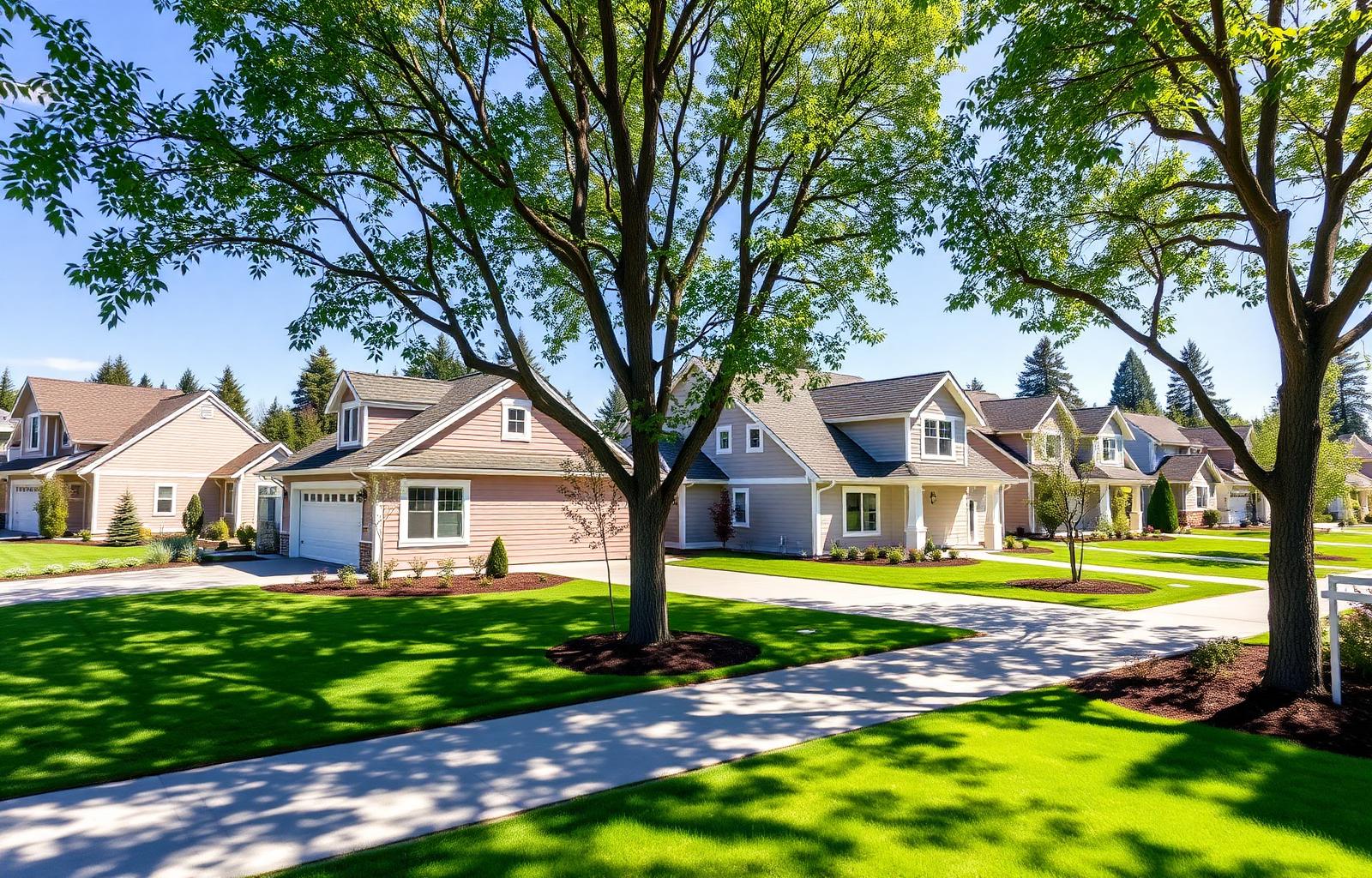 North Gig Harbor newer luxury homes on tree-lined street