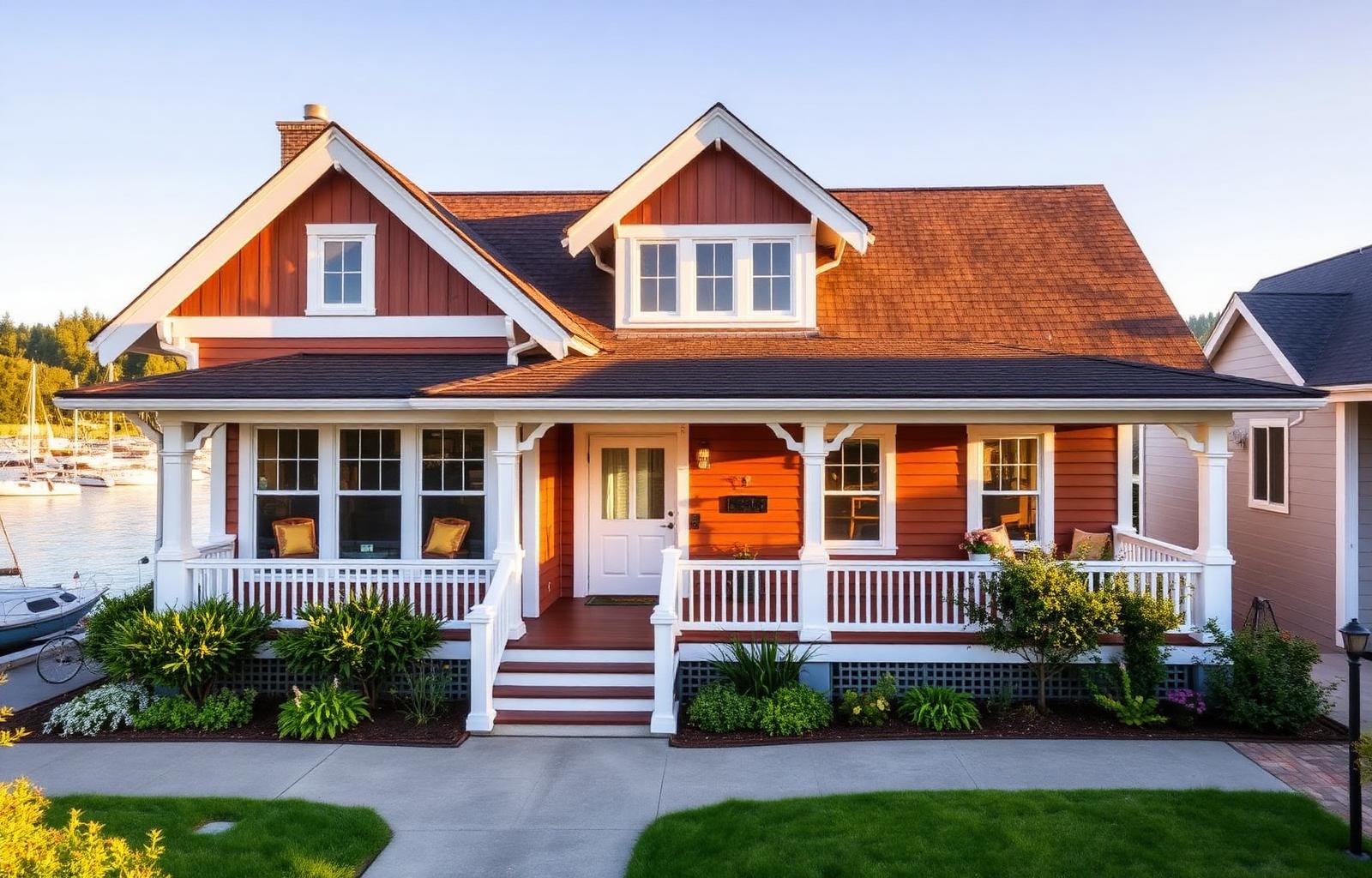 Restored craftsman cottage in Downtown Gig Harbor with covered porch and harbor view